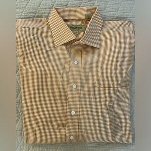 Paul‎ Stuart Small Gingham Check Spread Collar Shirt in Pumpkin 17 1/2-34 $375
